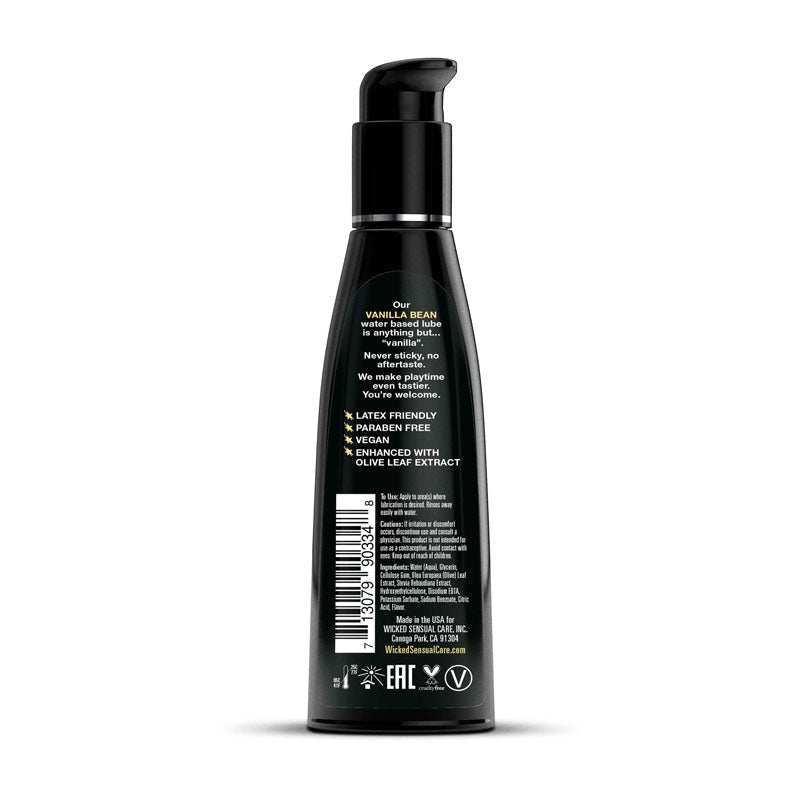 Wicked Aqua Vanilla Bean Flavoured Water Based Lubricant - 120 ml (4 oz) Bottle